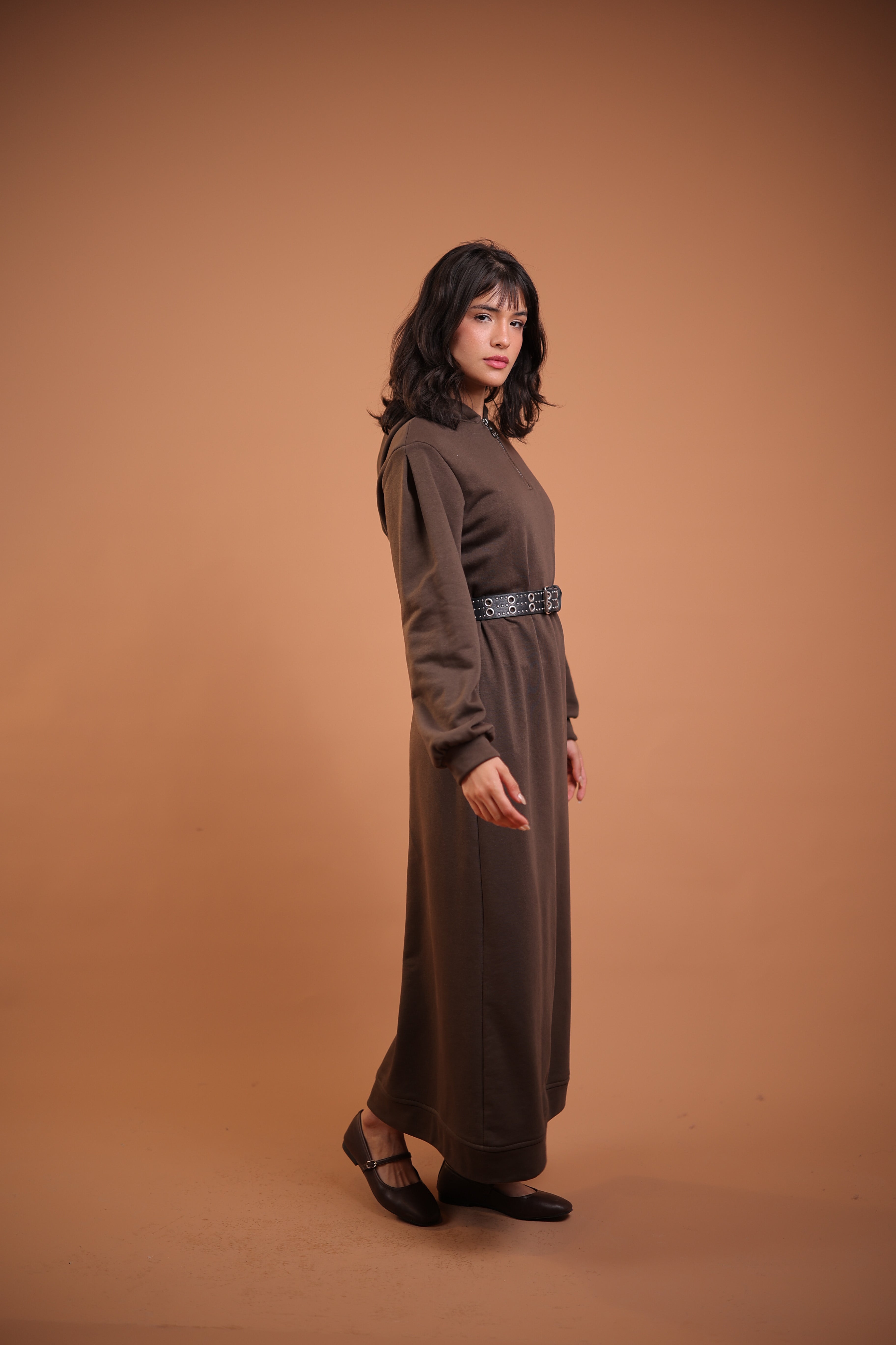 Zoya هودي طويل قطيفه سوسته